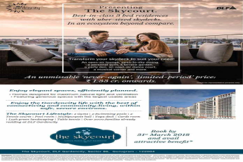 An unmissable never again limited period price of 1.33 cr. at DLF The Skycourt, Gurgaon